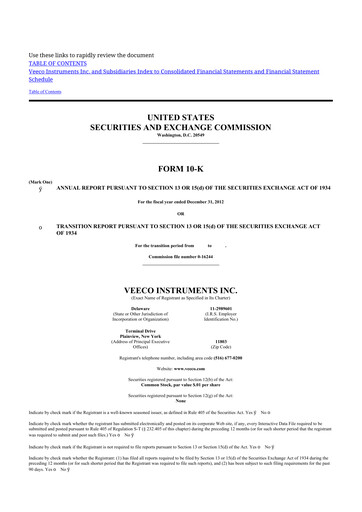 Thumbnail Veeco
 10-K Annual Report 2012