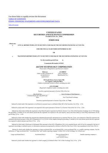 Thumbnail AECOM 10-K Annual Report 2013