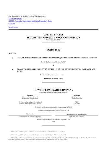 Thumbnail HP 10-K Annual Report 2013