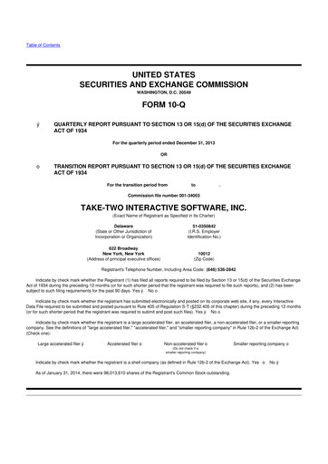 Thumbnail Take-Two Interactive
 10-Q Quarterly Report FY2014 