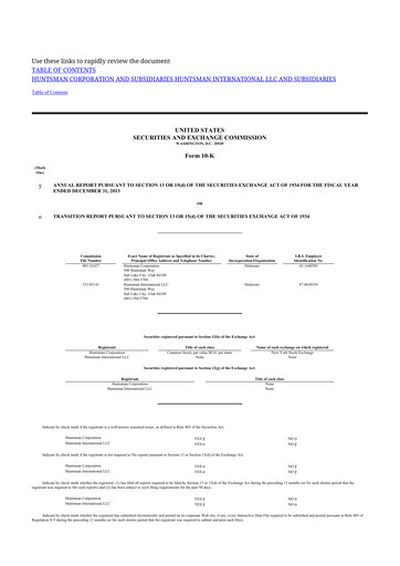 Thumbnail Huntsman Corporation
 10-K Annual Report 2013