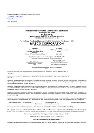 Thumbnail Masco 10-K Annual Report 2013