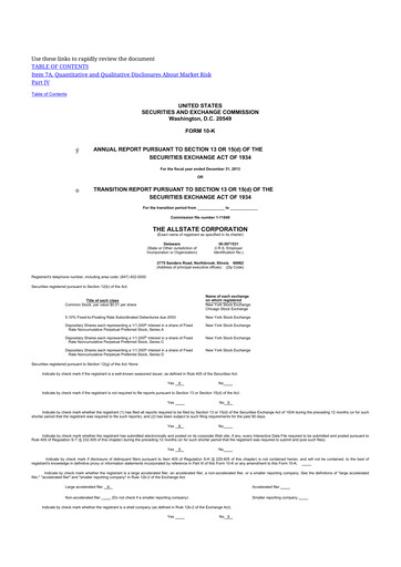 Thumbnail Allstate 10-K Annual Report 2013