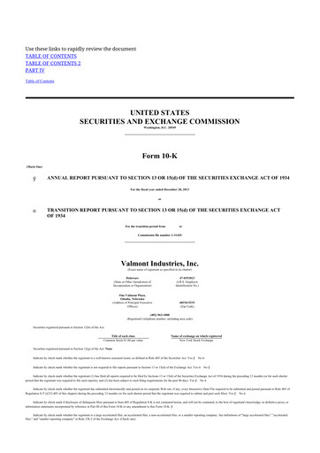 Thumbnail Valmont Industries
 10-K Annual Report 2013