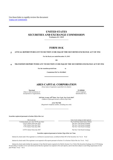 Thumbnail Ares Capital
 10-K Annual Report 