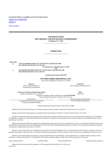 Thumbnail CF Industries
 10-K Annual Report 2013