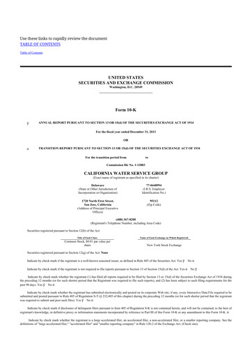 Thumbnail California Water Service Group 10-K Annual Report 2013