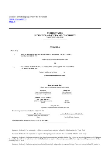 Thumbnail Shutterstock 10-K Annual Report 2013