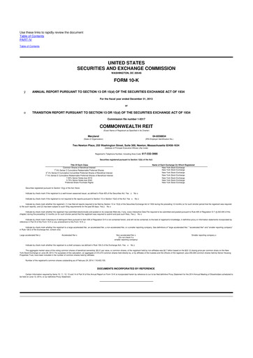Thumbnail Equity Commonwealth 10-K Annual Report 2013