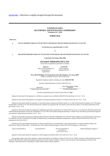 Thumbnail Celldex Therapeutics 10-K Annual Report 2013