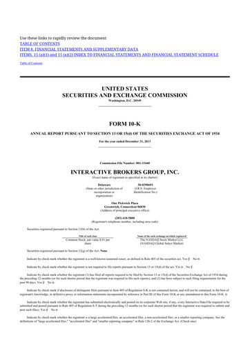 Thumbnail Interactive Brokers
 10-K Annual Report 2013