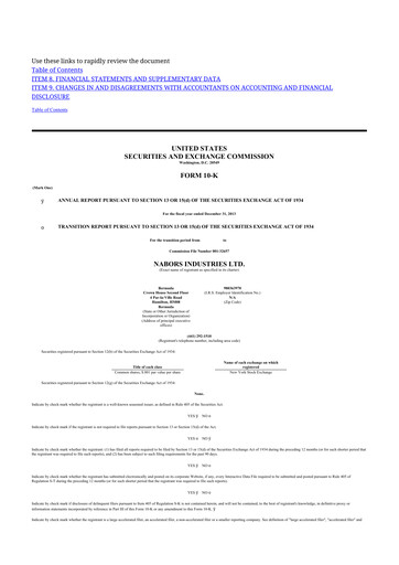 Thumbnail Nabors Industries
 10-K Annual Report 2013