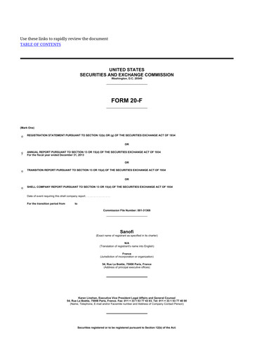 Thumbnail Sanofi 20-F Annual Report 