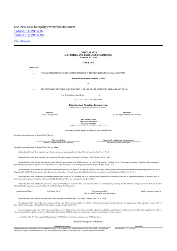 Thumbnail Information Services Group 10-K Annual Report 2013