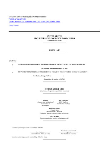 Thumbnail Essent Group 10-K Annual Report 