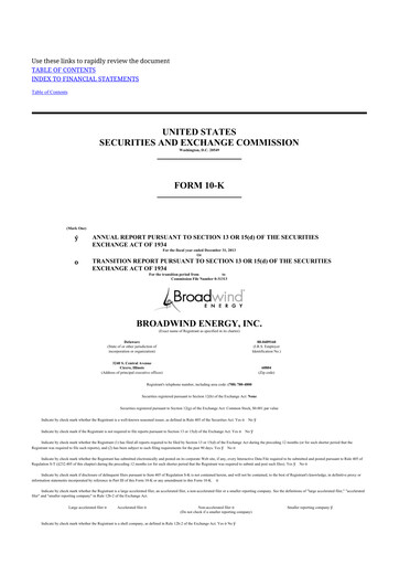 Thumbnail Broadwind 10-K Annual Report 2013