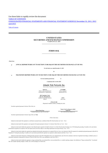 Miniature ATN International 10-K Rapport annuel 2013