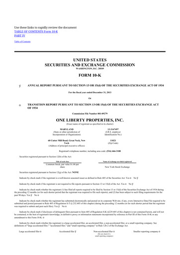 Thumbnail One Liberty Properties 10-K Annual Report 2013