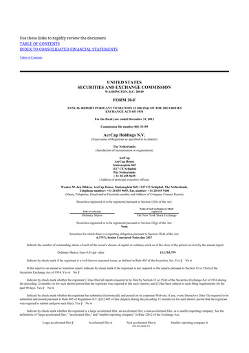 Thumbnail AerCap 20-F Annual Report 2013