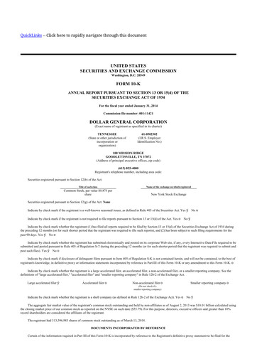 Thumbnail Dollar General 10-K Annual Report 2013