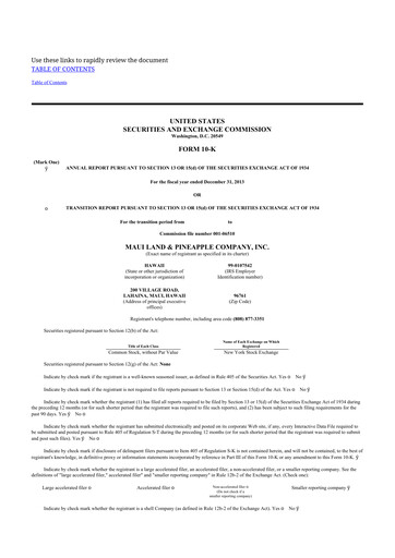 Thumbnail Maui Land & Pineapple Company 10-K Annual Report 2013