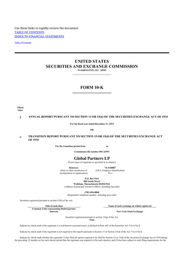 Thumbnail Global Partners LP 10-K Annual Report 2013