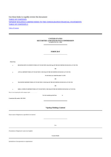 Thumbnail Vipshop
 20-F Annual Report 2013