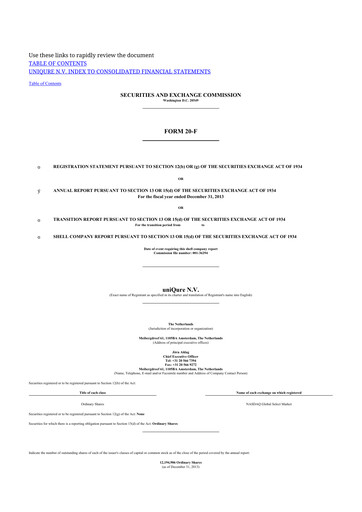 Thumbnail uniQure 20-F Annual Report 