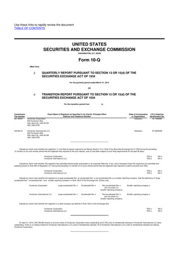 Thumbnail Huntsman Corporation
 10-Q Quarterly Report FY2014 