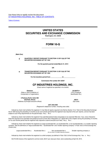 Thumbnail CF Industries
 10-Q Quarterly Report FY2014 