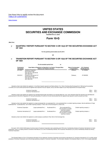 Thumbnail Huntsman Corporation
 10-Q Quarterly Report FY2014 
