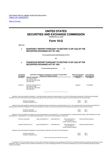 Thumbnail Huntsman Corporation
 10-Q Quarterly Report FY2014 