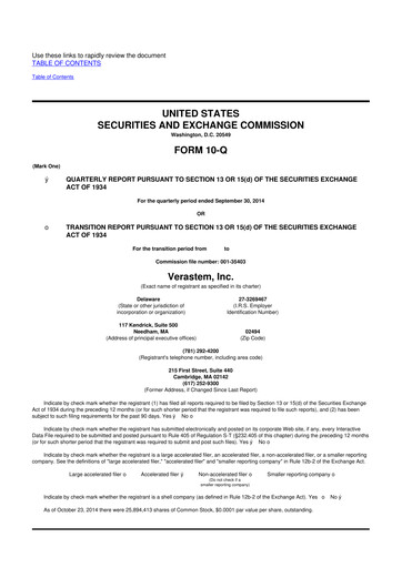 Thumbnail Verastem Oncology
 10-Q Quarterly Report FY2014 
