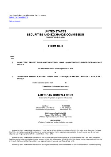 Thumbnail AMH (American Homes 4 Rent)
 10-Q Quarterly Report FY2014 