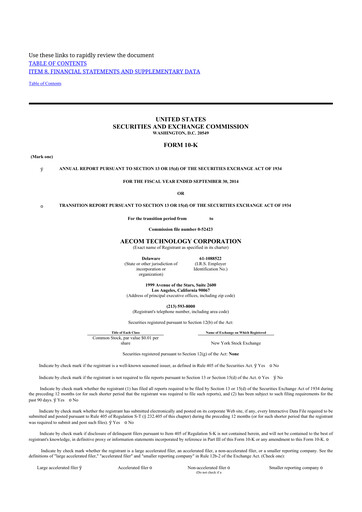 Thumbnail AECOM 10-K Annual Report 2014