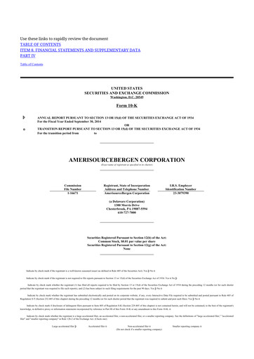 Thumbnail Cencora 10-K Annual Report 2014