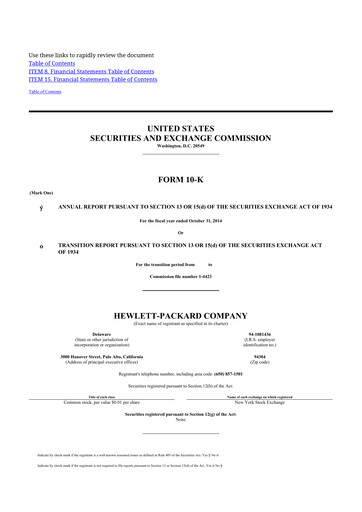 Thumbnail HP 10-K Annual Report 2014