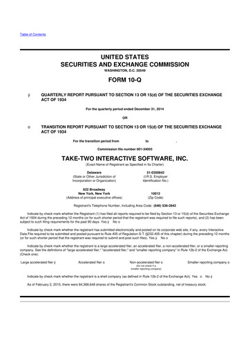 Thumbnail Take-Two Interactive
 10-Q Quarterly Report FY2015 