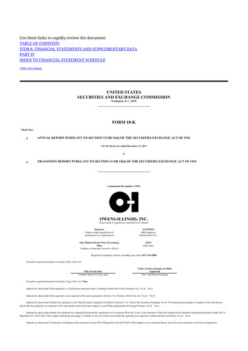 Thumbnail O-I Glass
 10-K Annual Report 2014