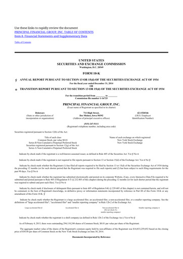 Thumbnail Principal Financial Group 10-K Annual Report 2014