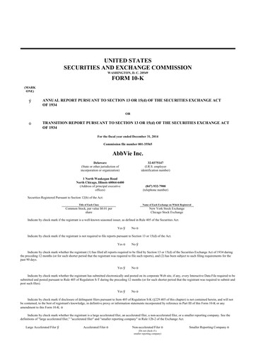 Thumbnail AbbVie 10-K Annual Report 2014