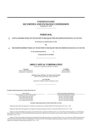 Thumbnail Ares Capital
 10-K Annual Report 