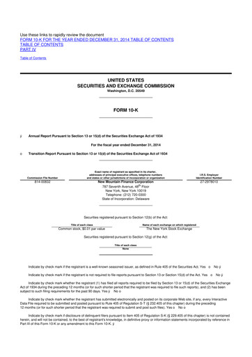 Miniature New Mountain Finance Corporation 10-K Rapport annuel 