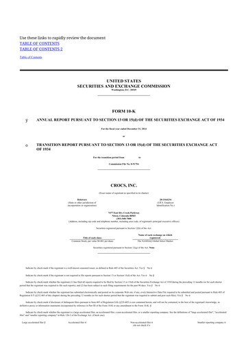 Thumbnail Crocs 10-K Annual Report 2014