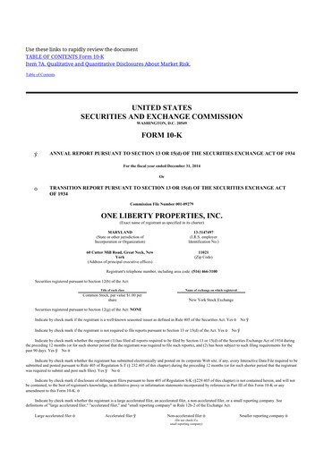 Thumbnail One Liberty Properties 10-K Annual Report 2014