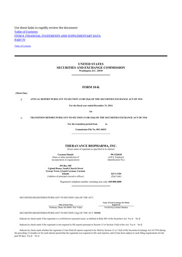 Thumbnail Theravance Biopharma
 10-K Annual Report 2014