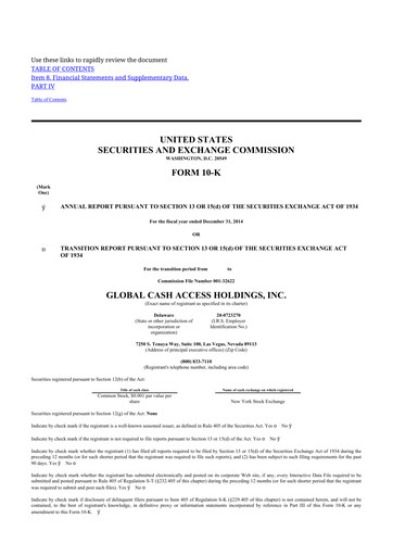 Thumbnail Everi Holdings
 10-K Annual Report 2014