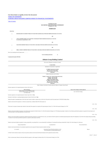 Thumbnail Alibaba 20-F Annual Report 2015