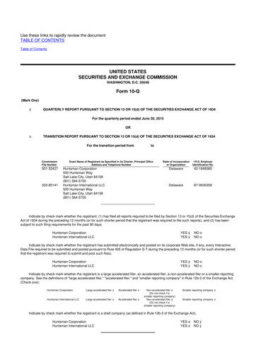 Thumbnail Huntsman Corporation
 10-Q Quarterly Report FY2015 