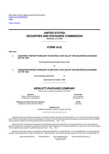 Thumbnail HP 10-Q Quarterly Report FY2015 